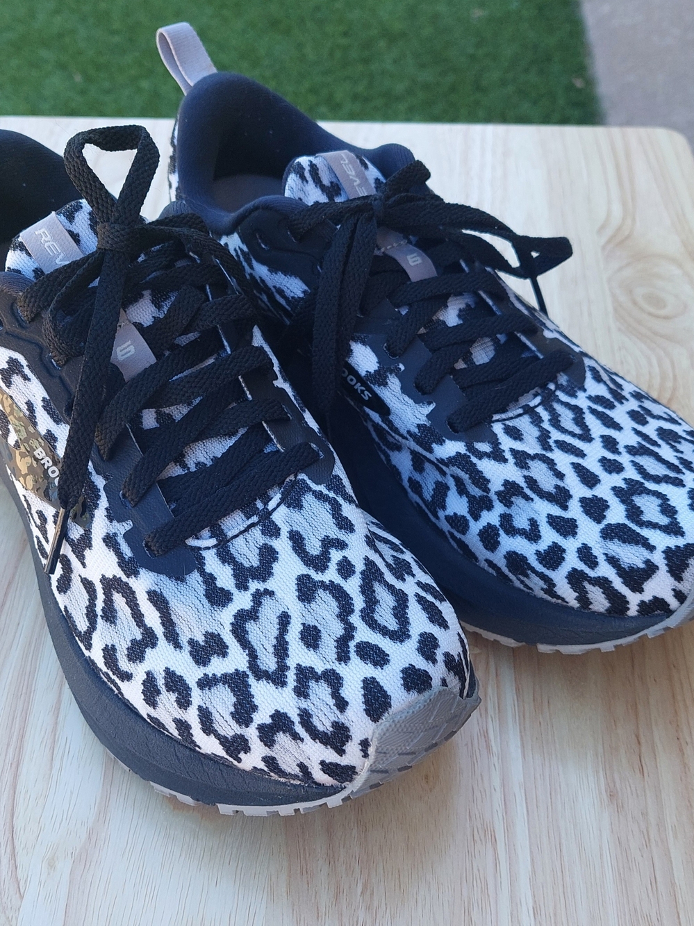 Brooks Women’s Leopard Print Running Sneakers - Black & White
